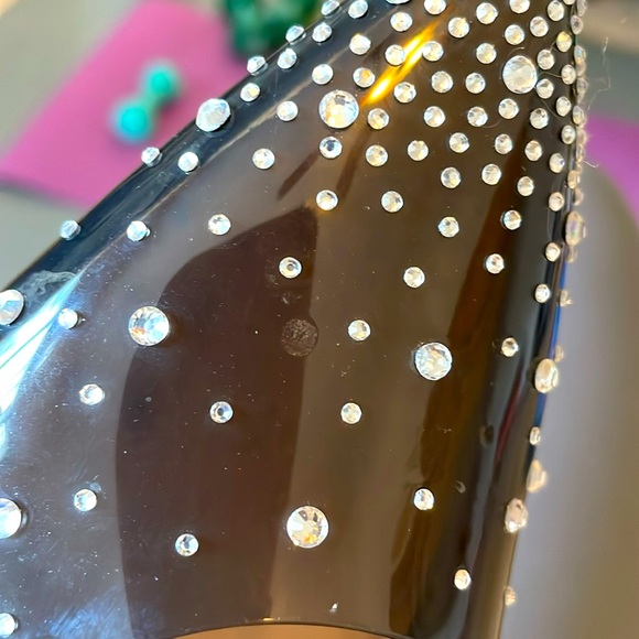 Never Worn- Mix No. 6, Black Patent shoes w/ clear top and rhinestones. - Picture 6 of 6